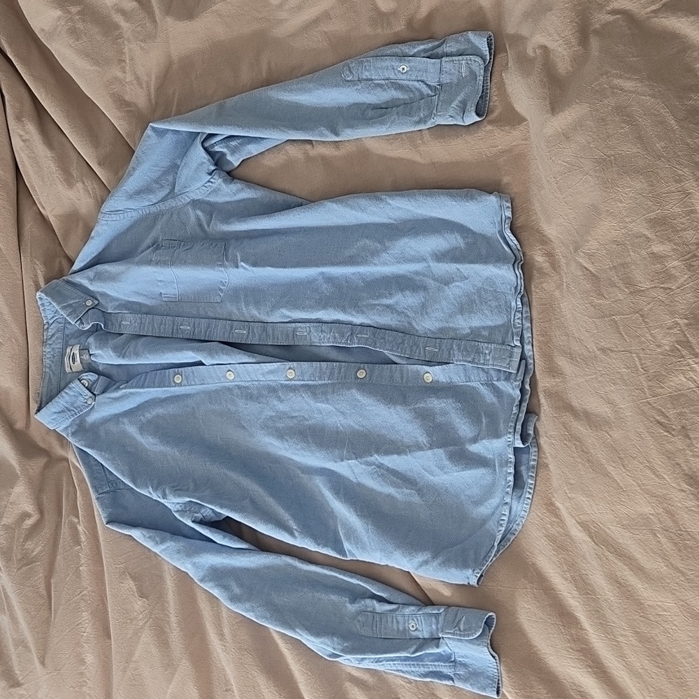 Old Navy Blue Men's Button Down Shirt Size L Tall